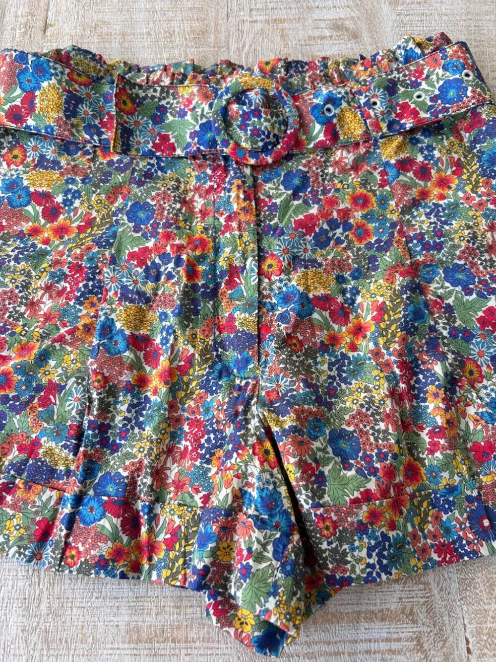 J Crew Liberty High-Waisted Floral Belted Women’s Shorts - Multicolor Size 4
